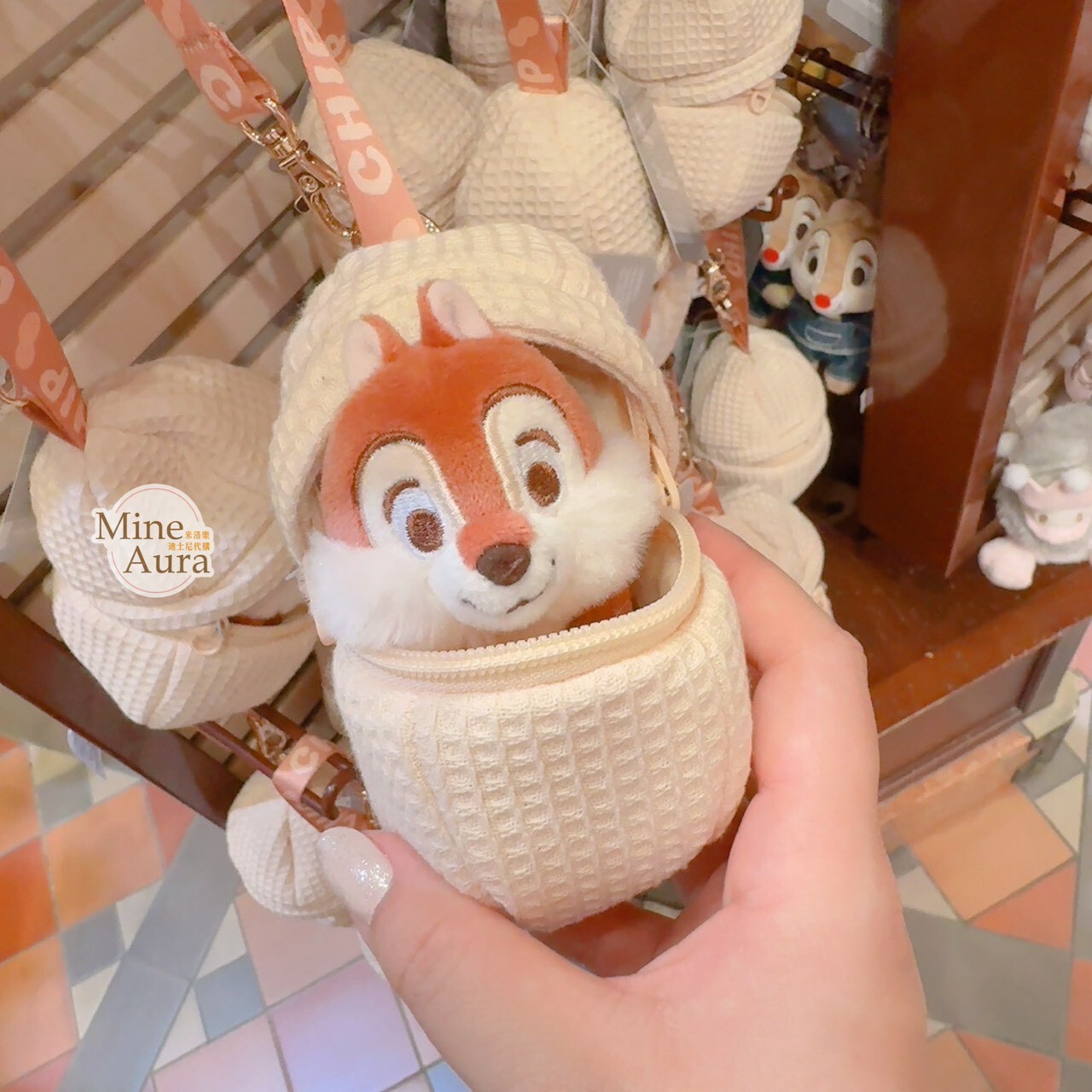 黑鼻 奇奇 Chip 栗子 造型 絨毛 吊飾 鑰匙圈 奇奇蒂蒂 Chip 'n Dale -香港迪士尼樂園