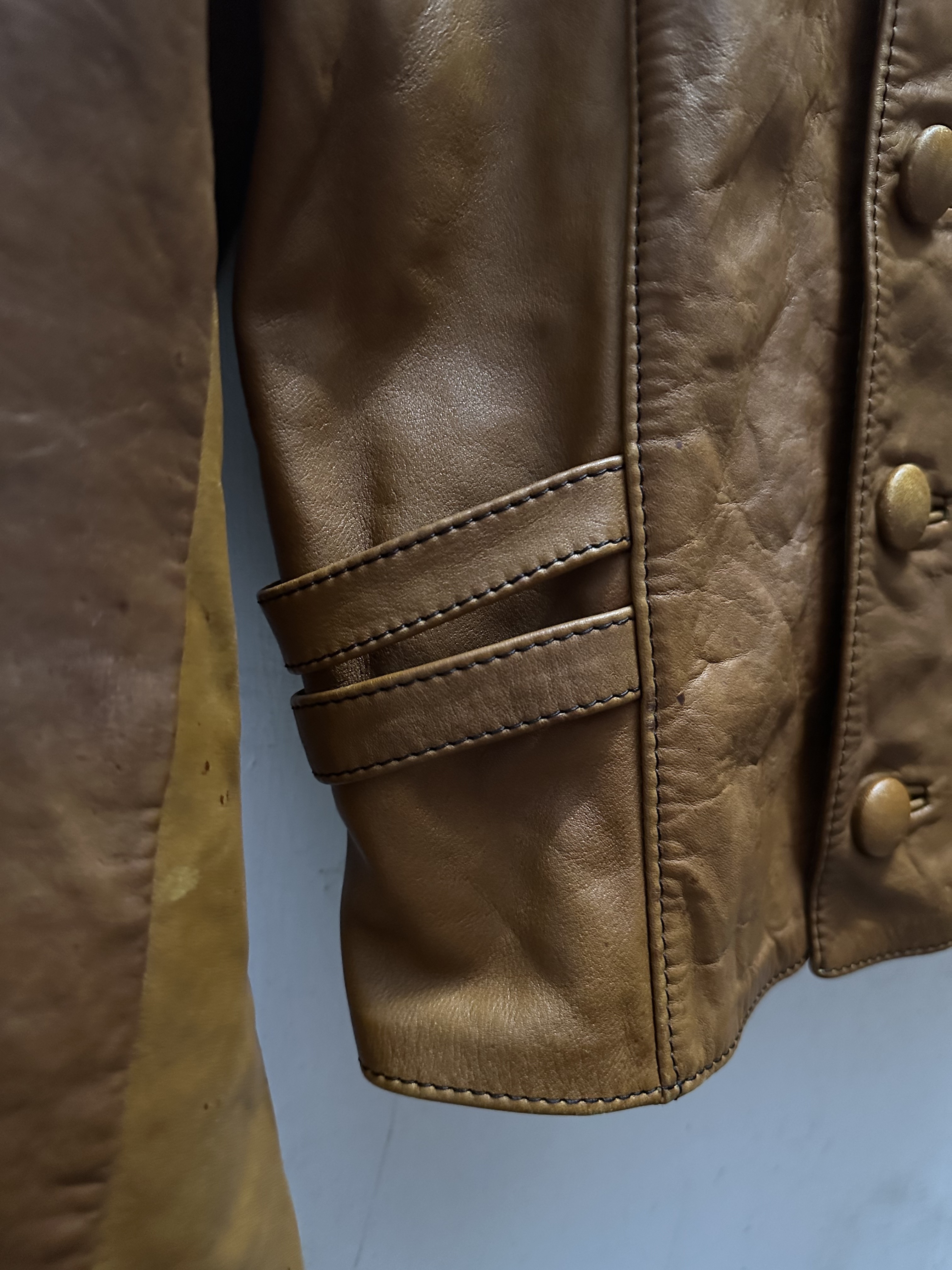 70’s Glass Water Leather Jacket