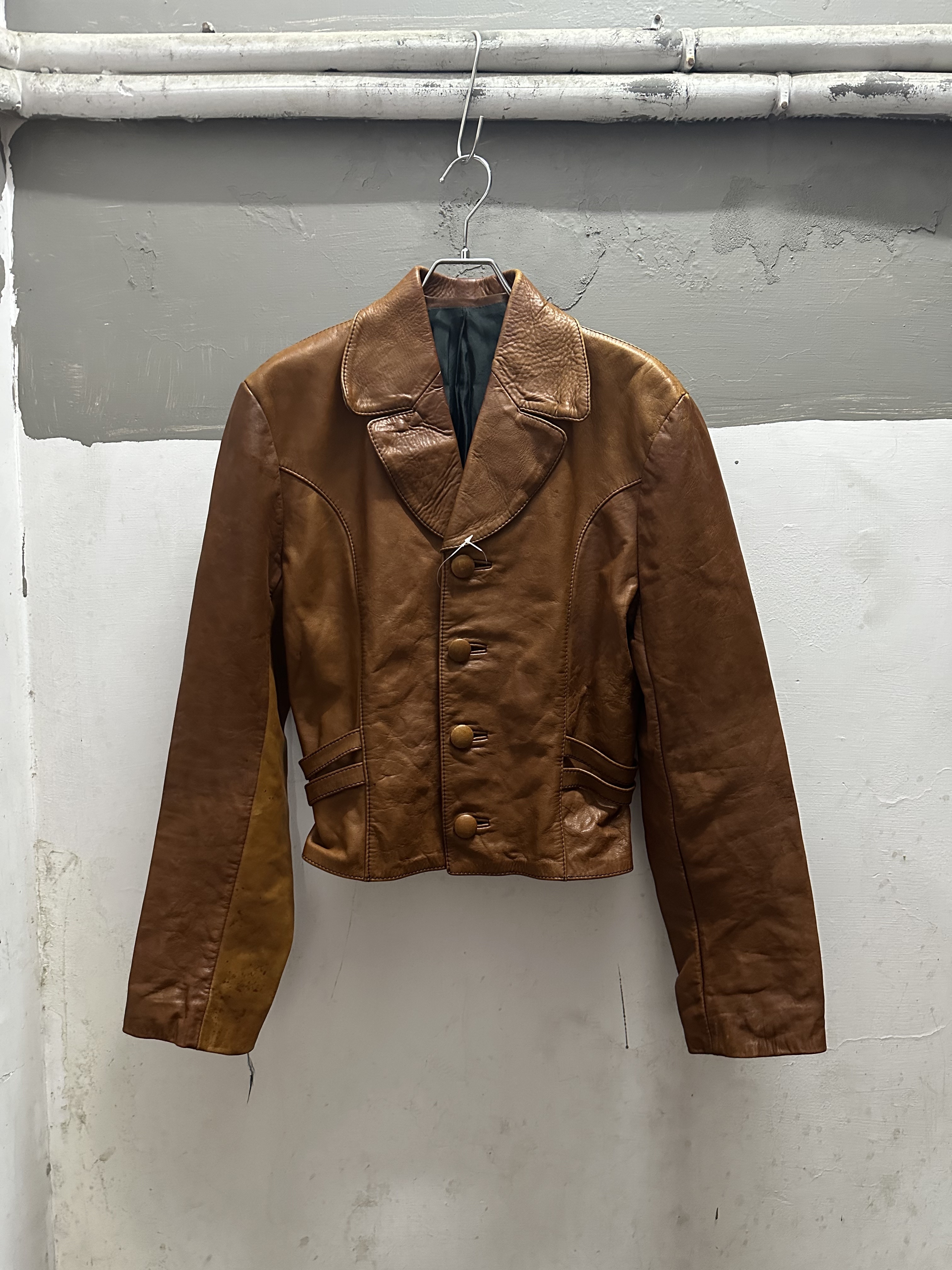 70’s Glass Water Leather Jacket