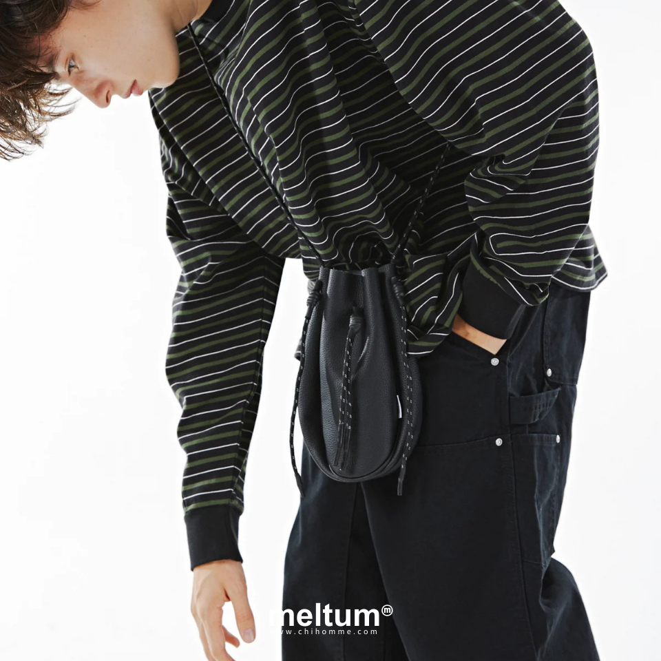 LEATHER DRAWSTRING BAG 皮革抽繩束口袋