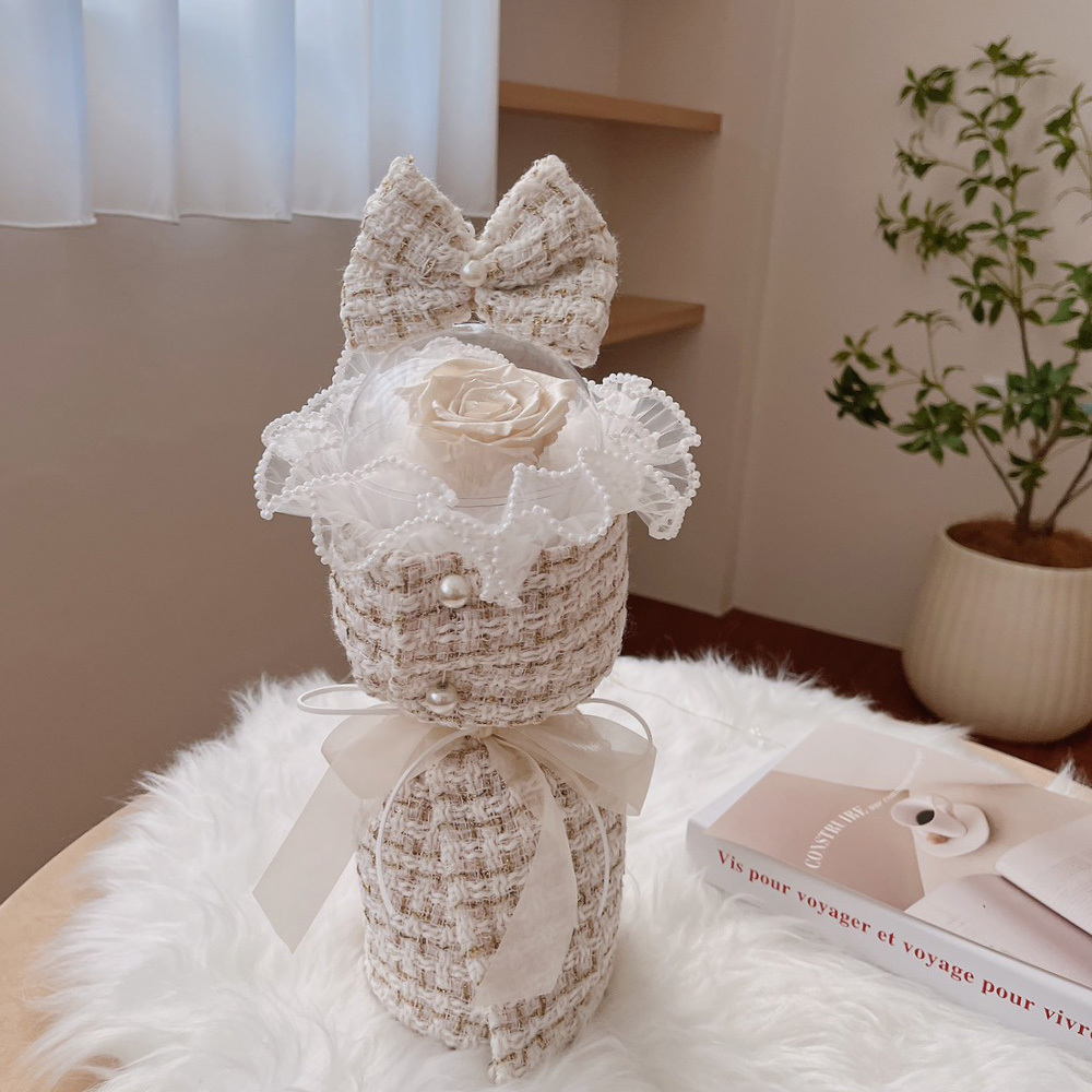 白色公主 頂級厄瓜多永生玫瑰花束