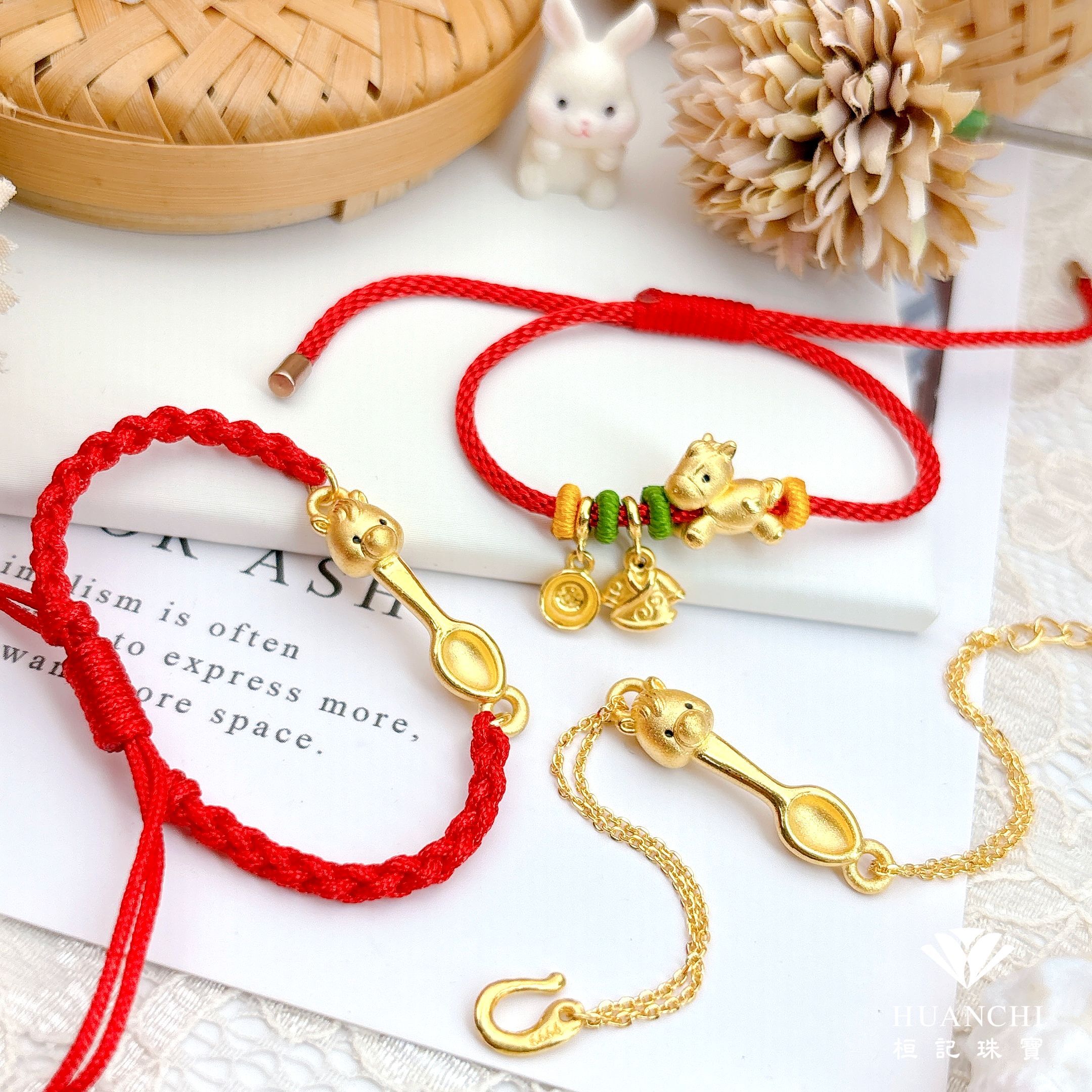 金湯匙馬寶貝 黃金手鍊/編織金手鍊