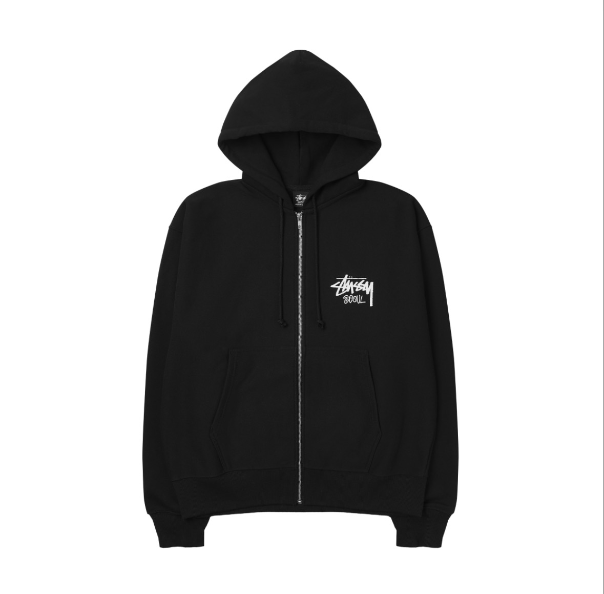 ［Stussy x Seoul］ Stock Seoul Zip Hood 首爾城市外套 黑色