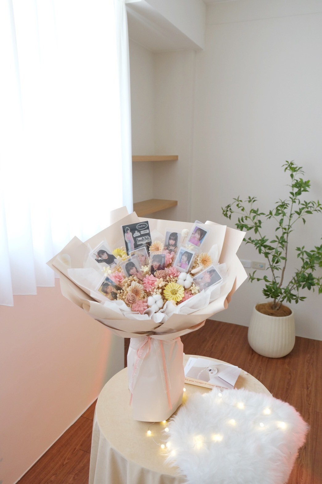 偶像牌永生花束 黃粉色
