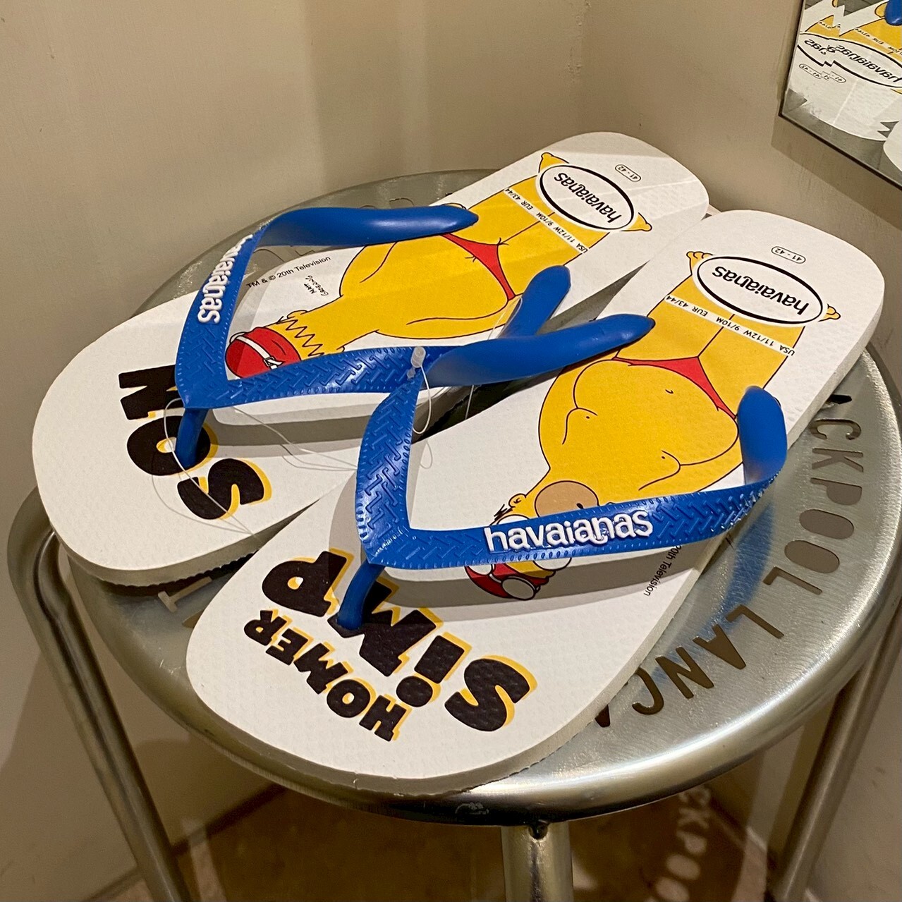 Havaianas 哈瓦仕 拖鞋 男女鞋 辛普森家族 藍白 4137889-0093U