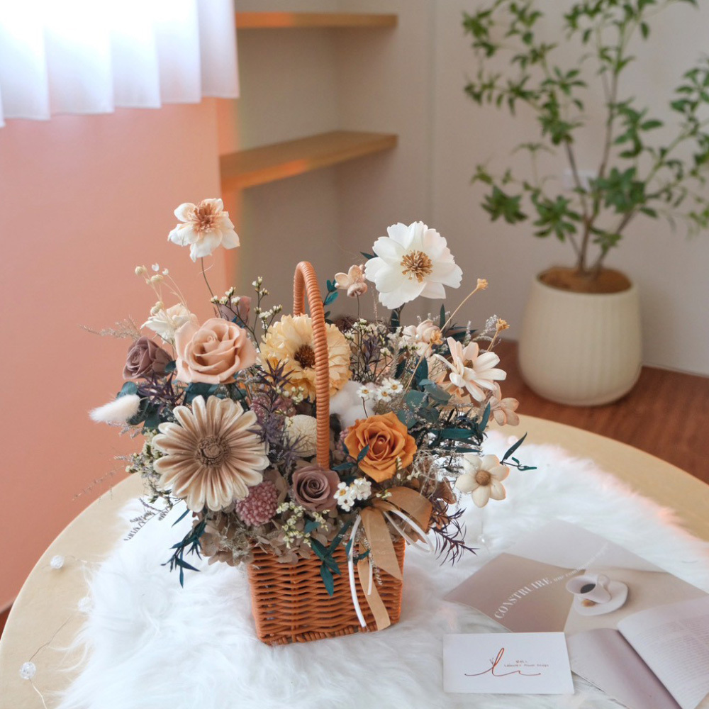 提籃永生盆花 肉桂咖啡