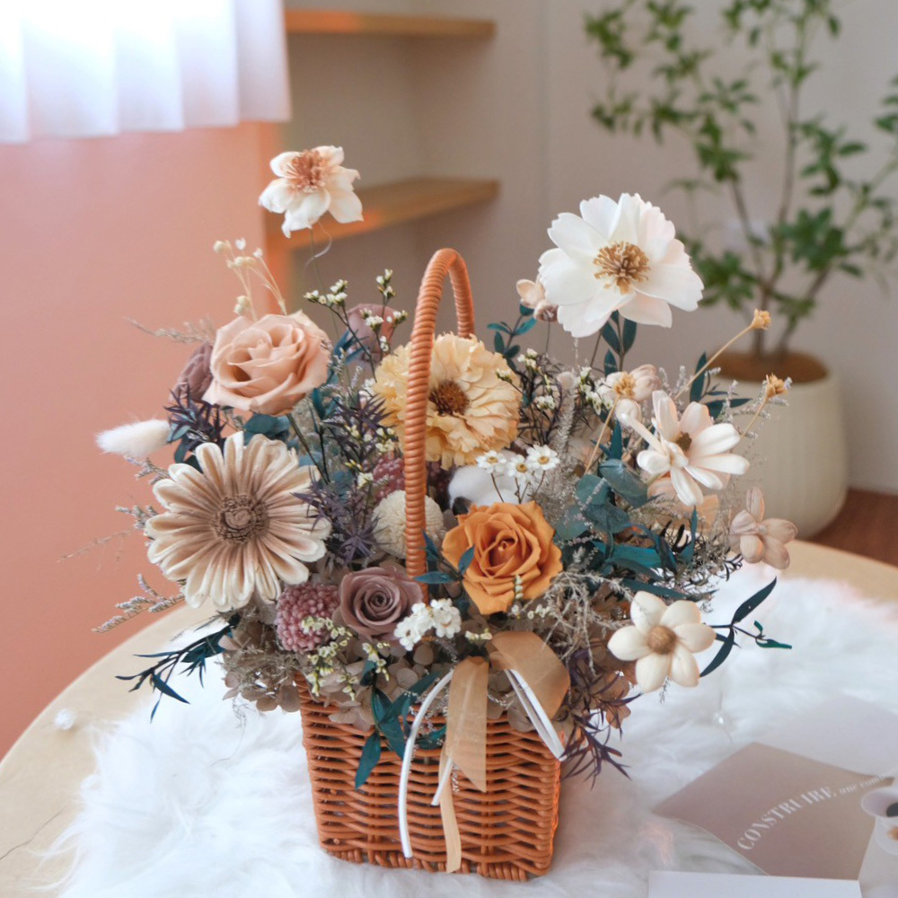 提籃永生盆花 肉桂咖啡