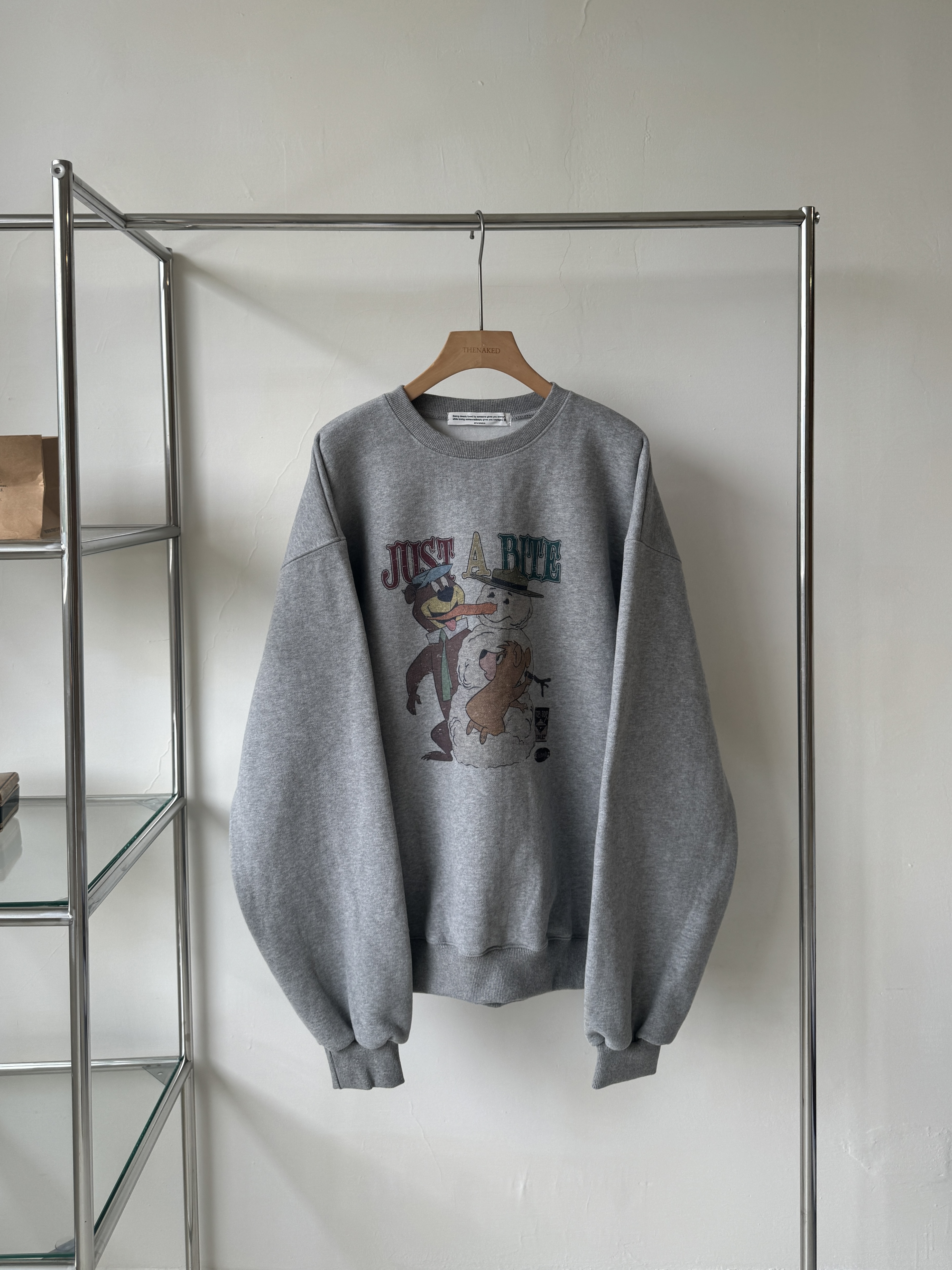 [現貨] TN MADE 26AW - Best Partners 優吉&布布熊復古印花衛衣 (灰)