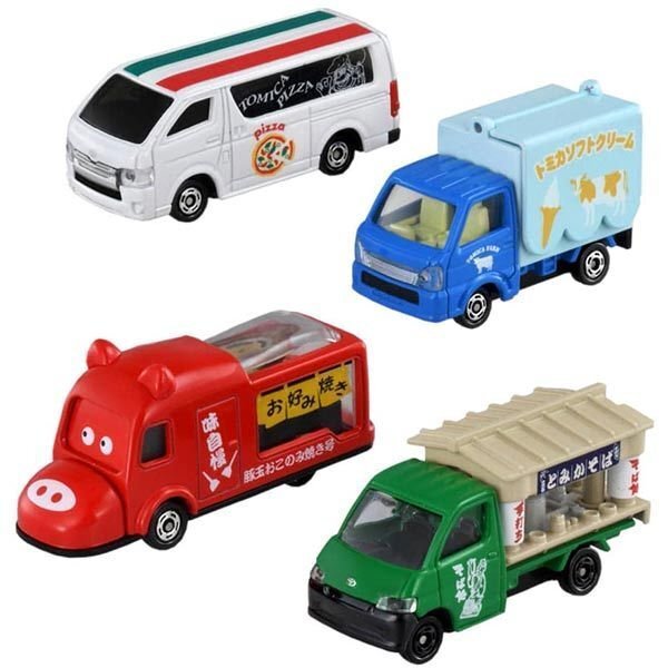 Takara Tomy Tomica 合金模型禮盒 Food Truck Set 美食餐車套裝（內附4架車）