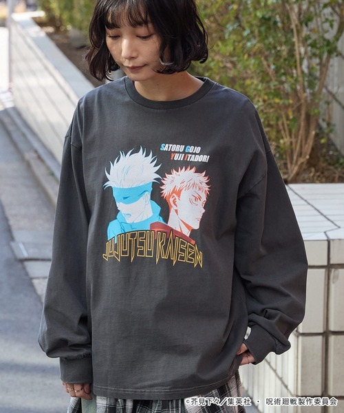 日本🇯🇵連線 MONO-MART x 咒術迴戰 塗鴉印花長袖T恤 美式 印花 插畫風 寬鬆 落肩 長袖 休閒 4款(任買兩件711免運)/預購