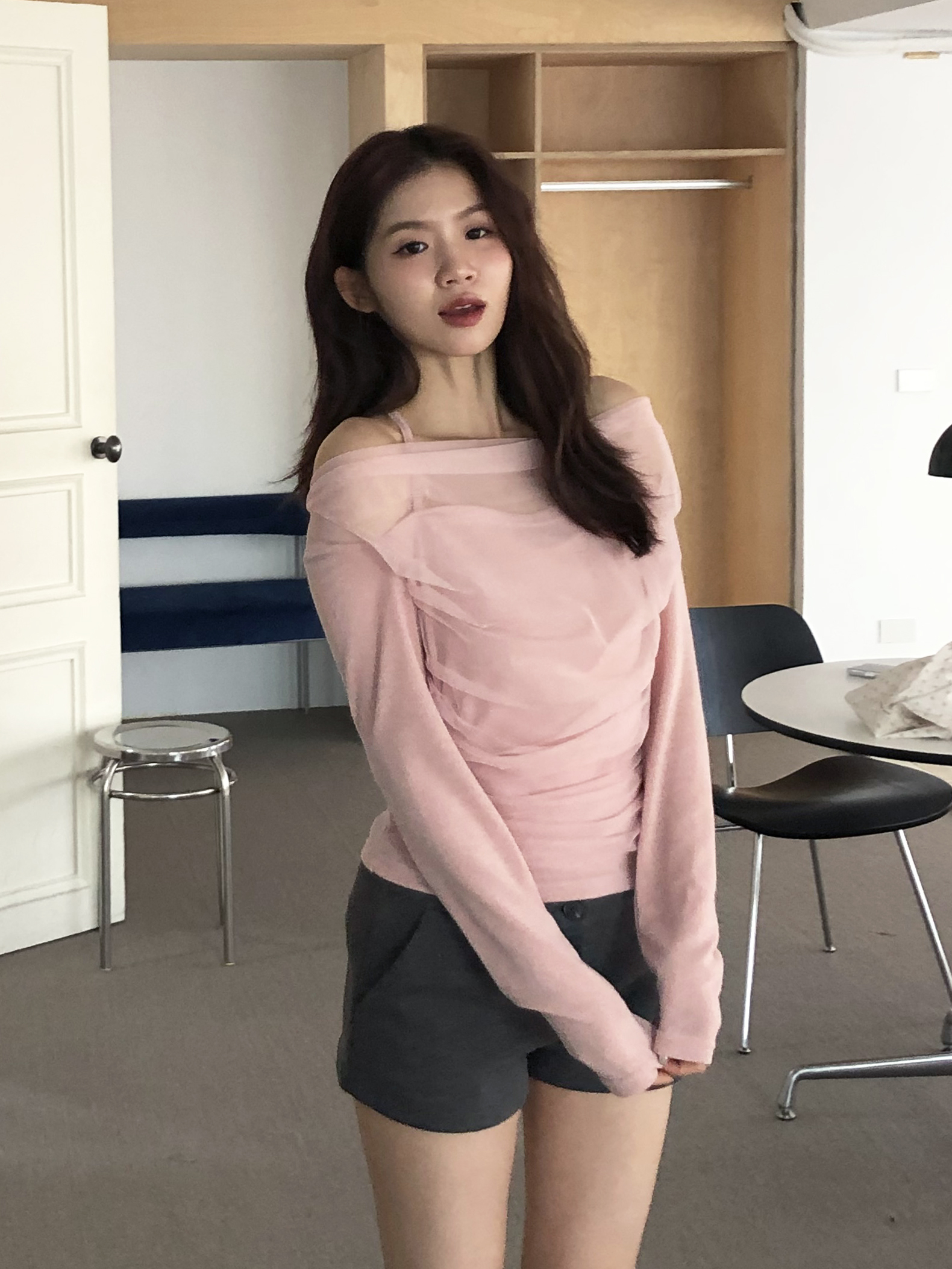 All Day Mesh Knit Tee #上衣