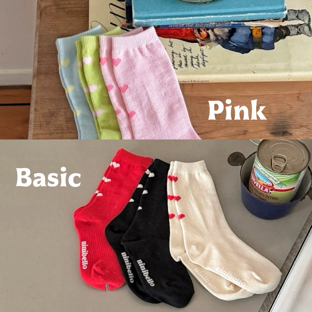 Nini 小愛心短襪3入一組 2色