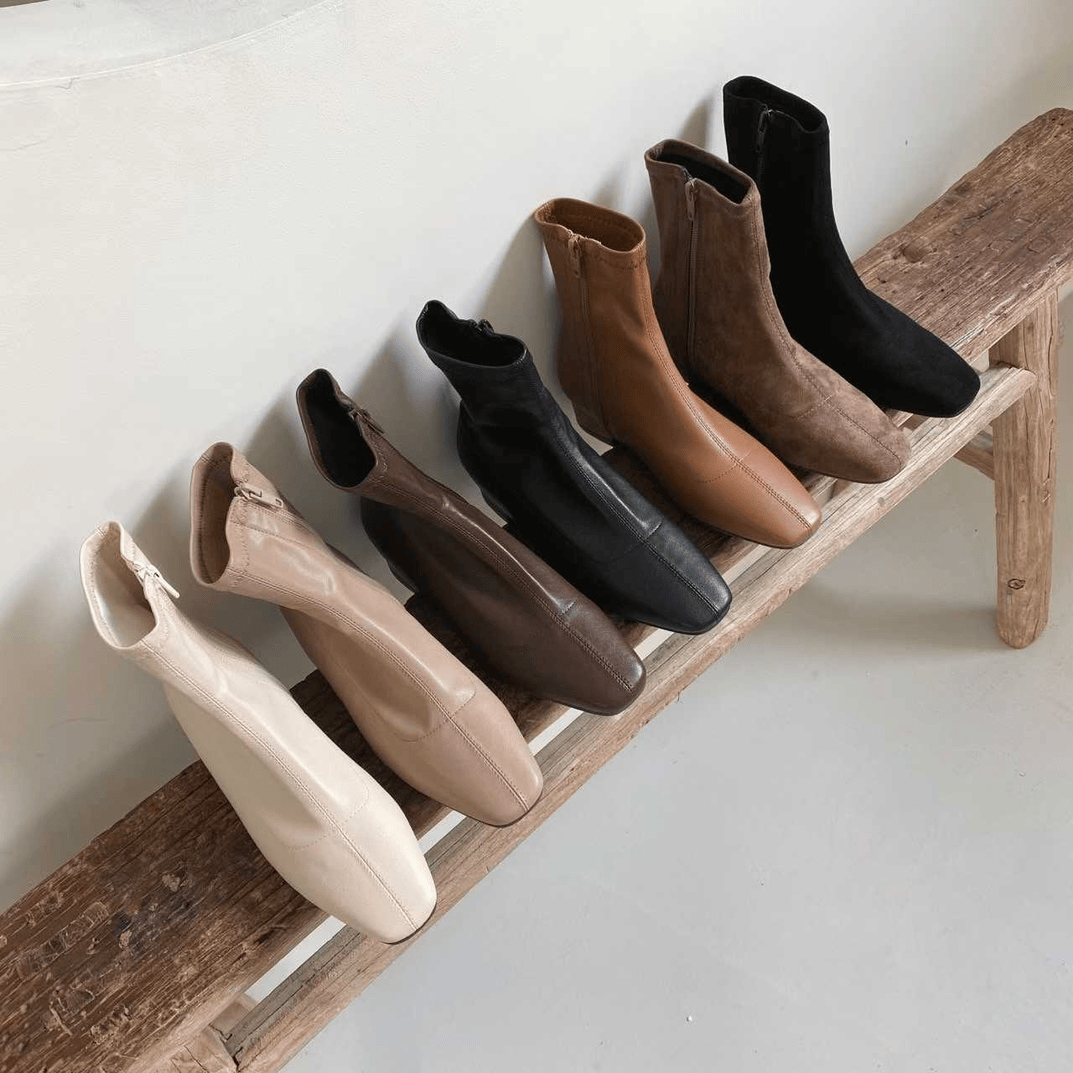sketch in love｜✨6cm / 3cm✨ Square-Toe Span Boots 人氣方頭短Boots [7 colors]