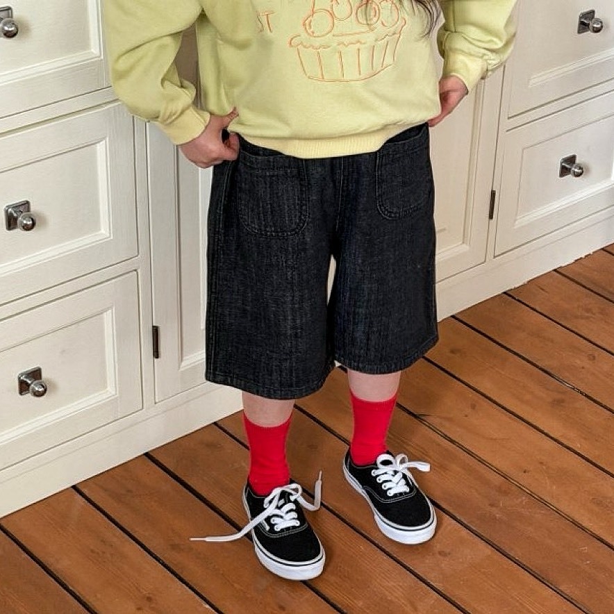 90-130 口袋牛仔及膝褲 2色