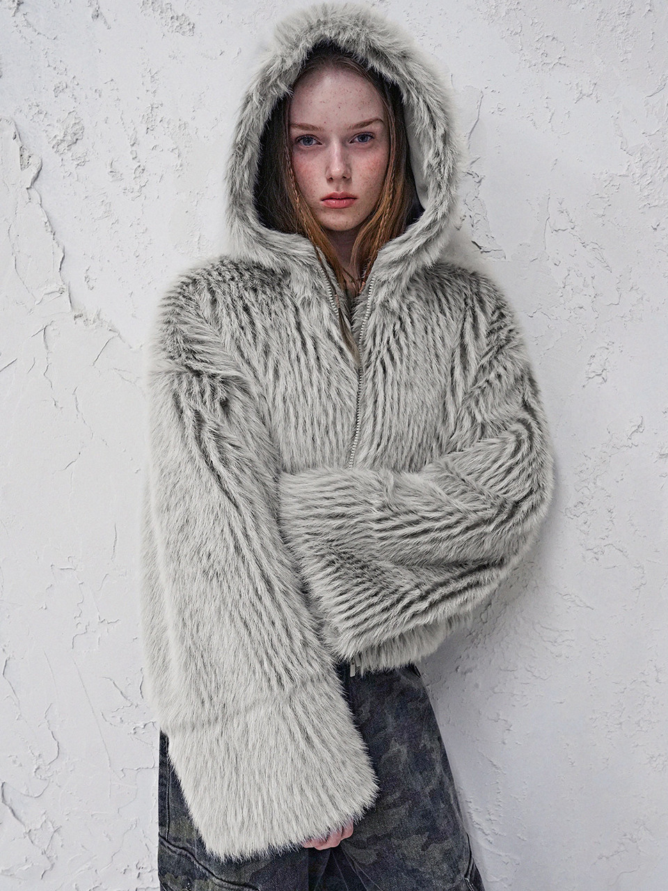 AVANDRESS Champagne Fur Jacket