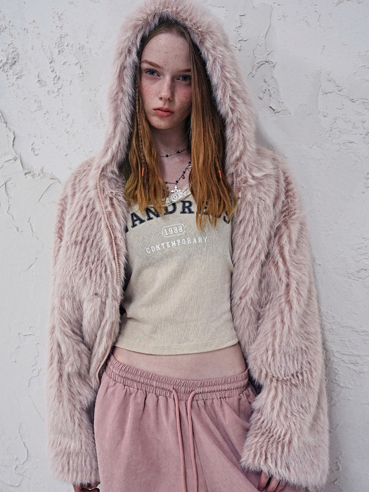 AVANDRESS Champagne Fur Jacket