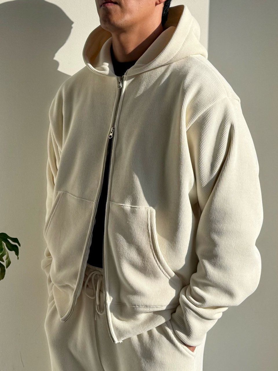 淨色連帽拉鍊外套 PEACOCK-165JK