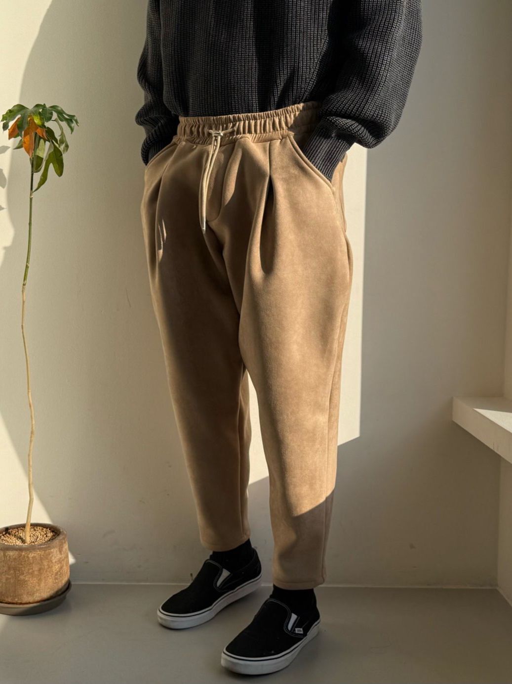 淨色鬆身褲(抓毛底) PEACOCK-167P