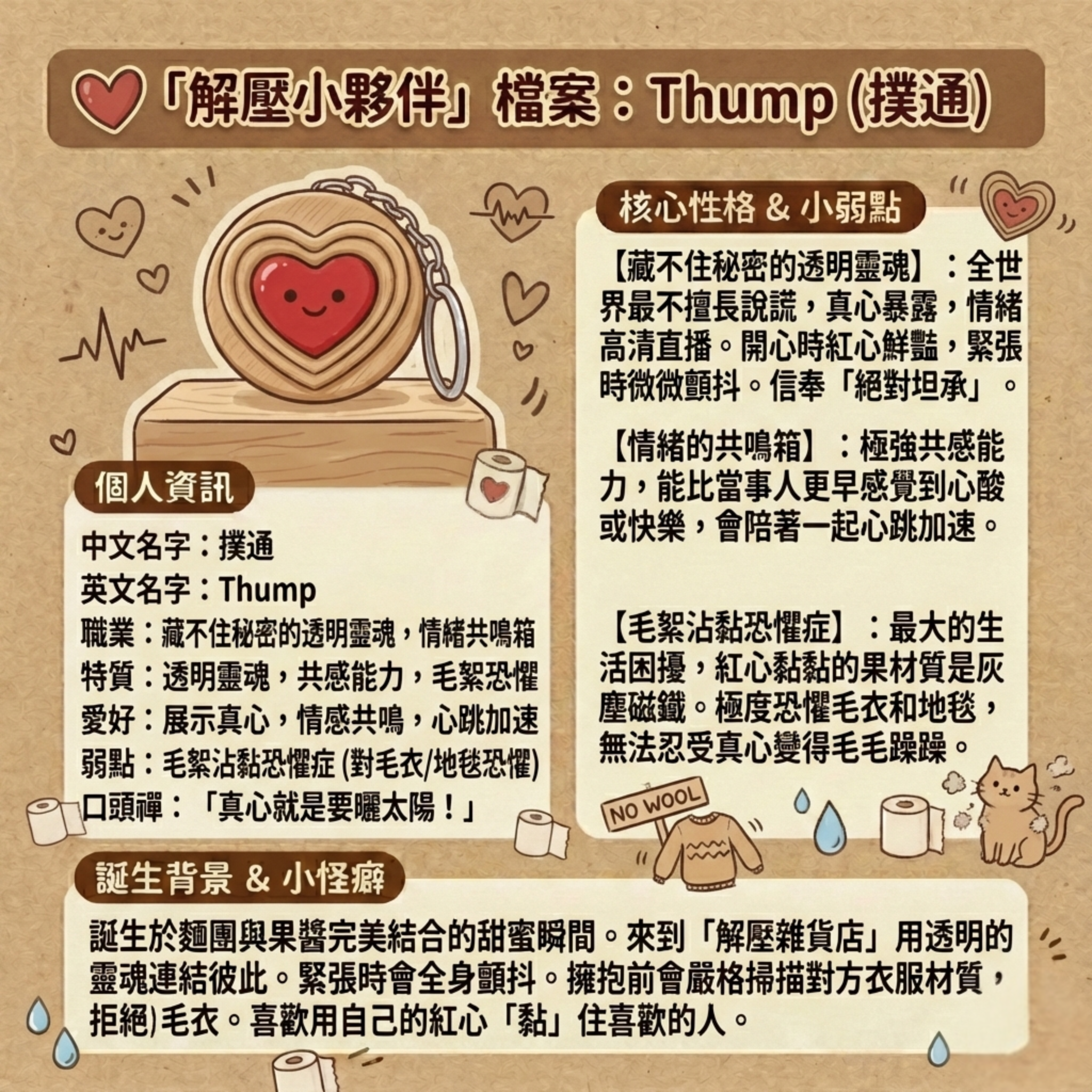 微笑星球 - 撲通 | 解壓按鍵匙扣