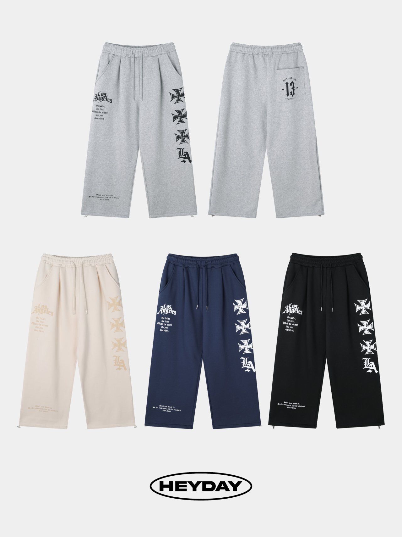 英文字圖案可束腳運動褲 HEYDAY-014P