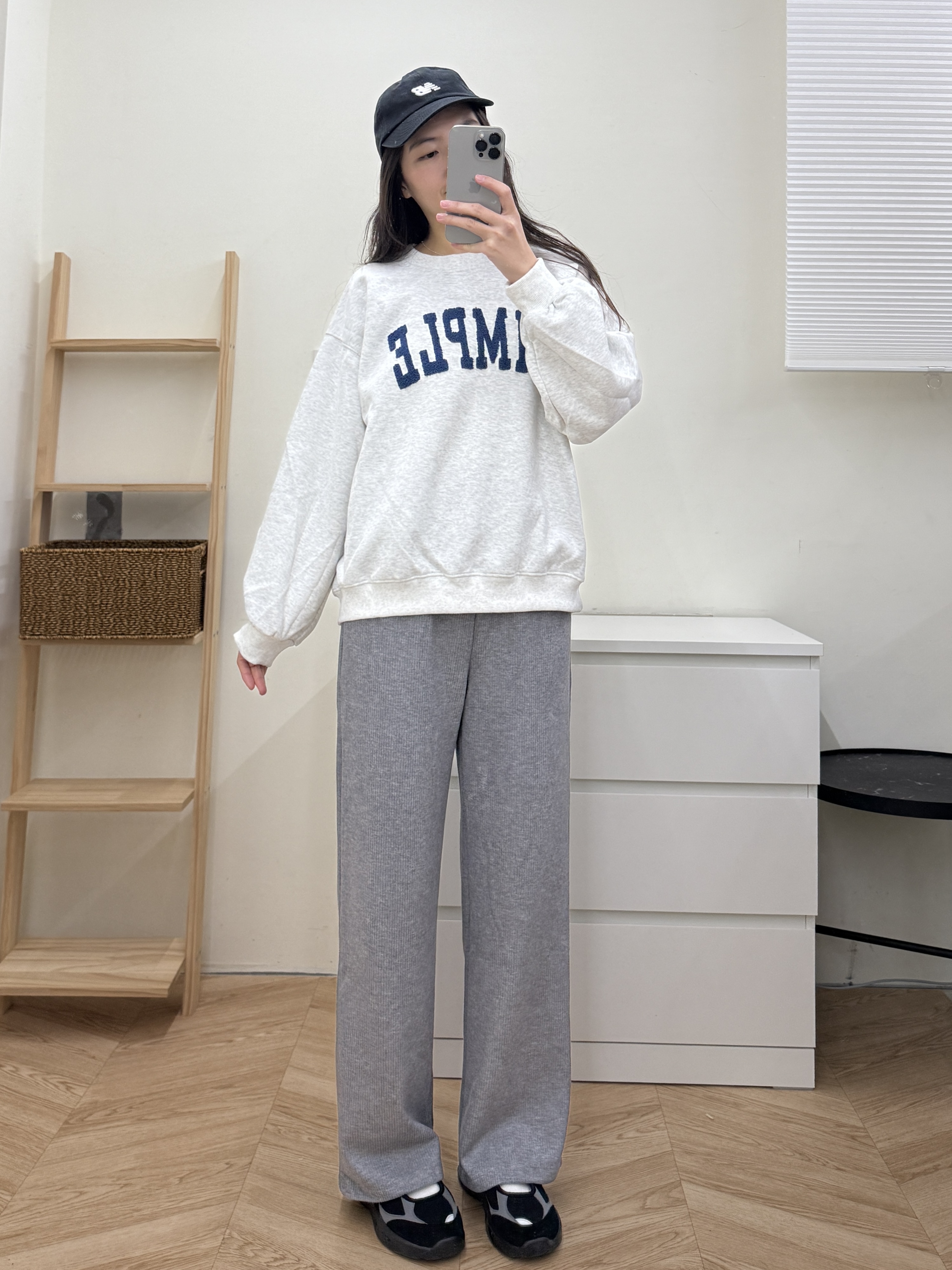 有口袋的坑條毛呢舒服褲*3色