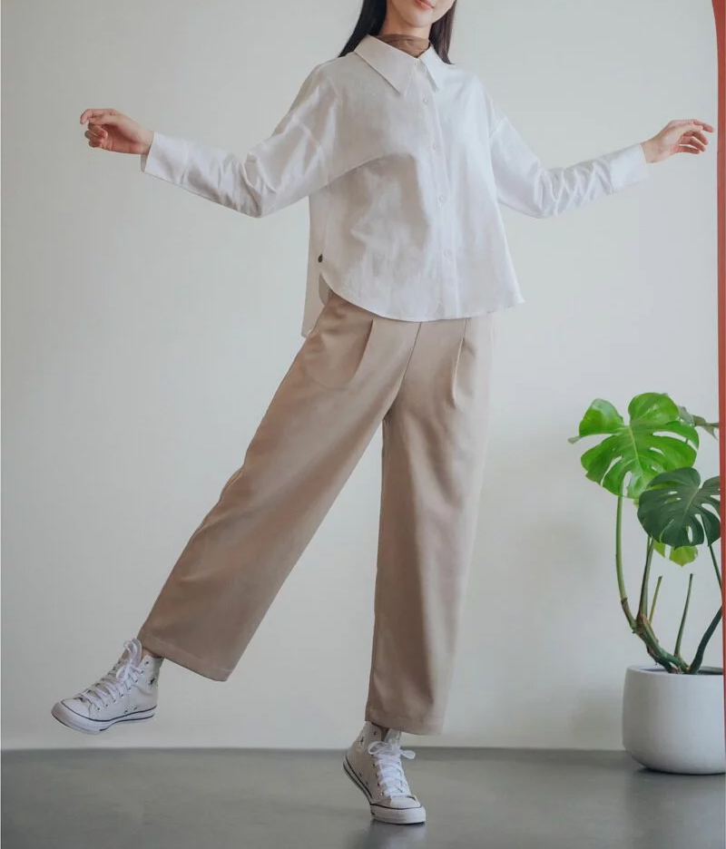 BJE8363咖啡漫步生活寬褲-N