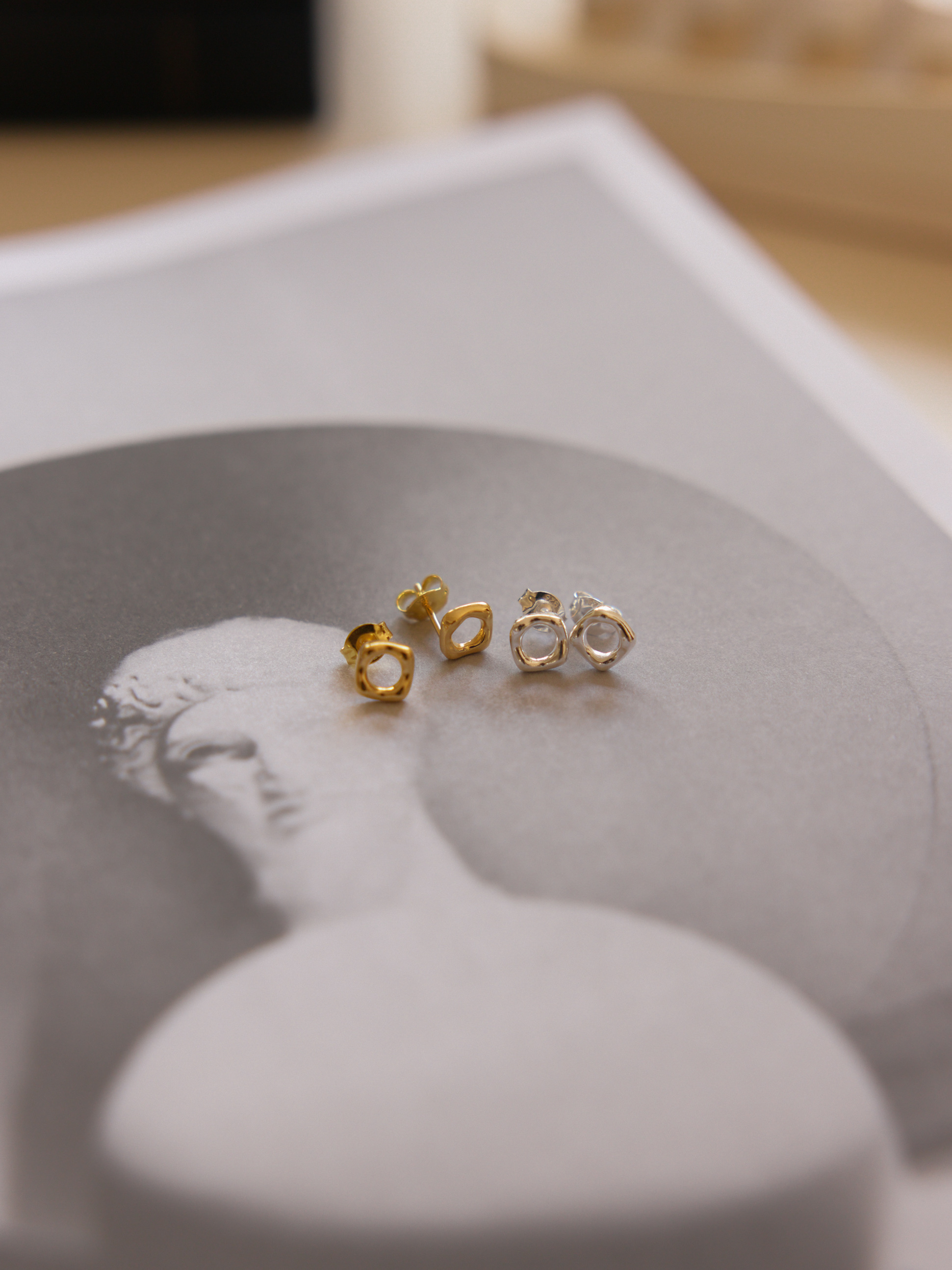 不規則幾何耳環(純銀925)