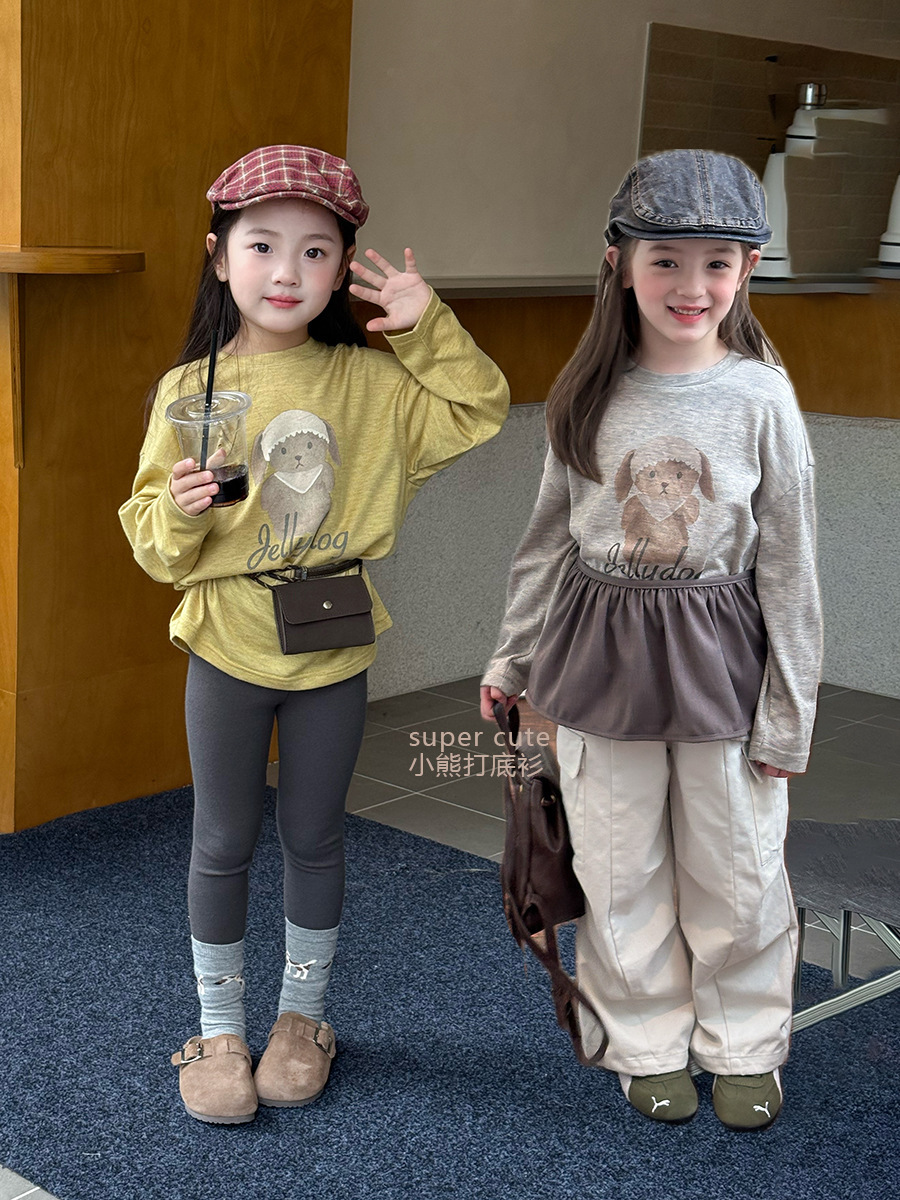 頭巾小動物長袖T恤(90-170)