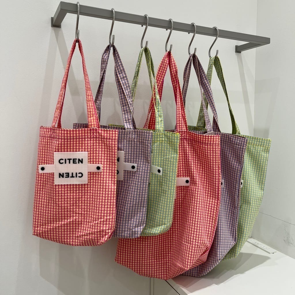 現貨＋預購┃日本 CITEN 格子 格紋 可收納 托特包 手提袋 環保袋 購物袋