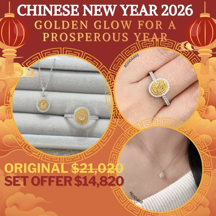 新春套裝優惠|天然蛋形黃鑽鑽石套裝