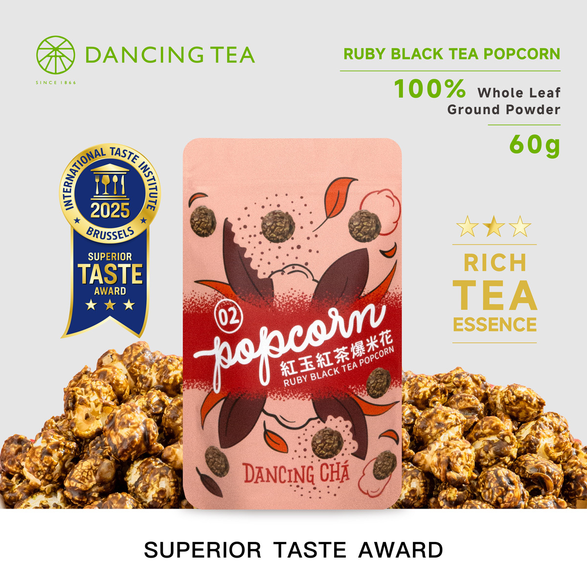 RUBY BLACK TEA POPCORN 60g