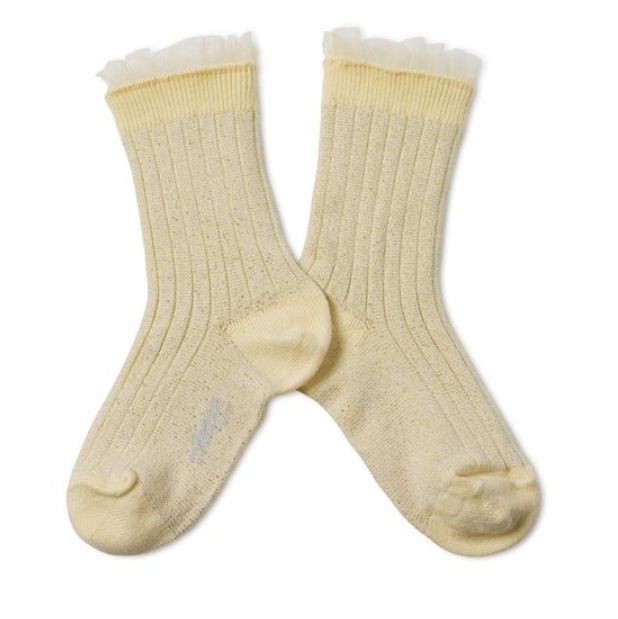 (預購) COLLEGIEN 閃亮薄紗羅紋襪 Alizée - 039 Vanille 香草