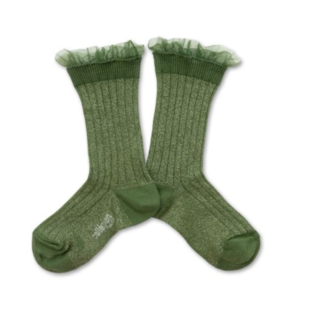 (預購) COLLEGIEN 閃亮薄紗羅紋襪 Alizée - 855 Avocat 酪梨綠