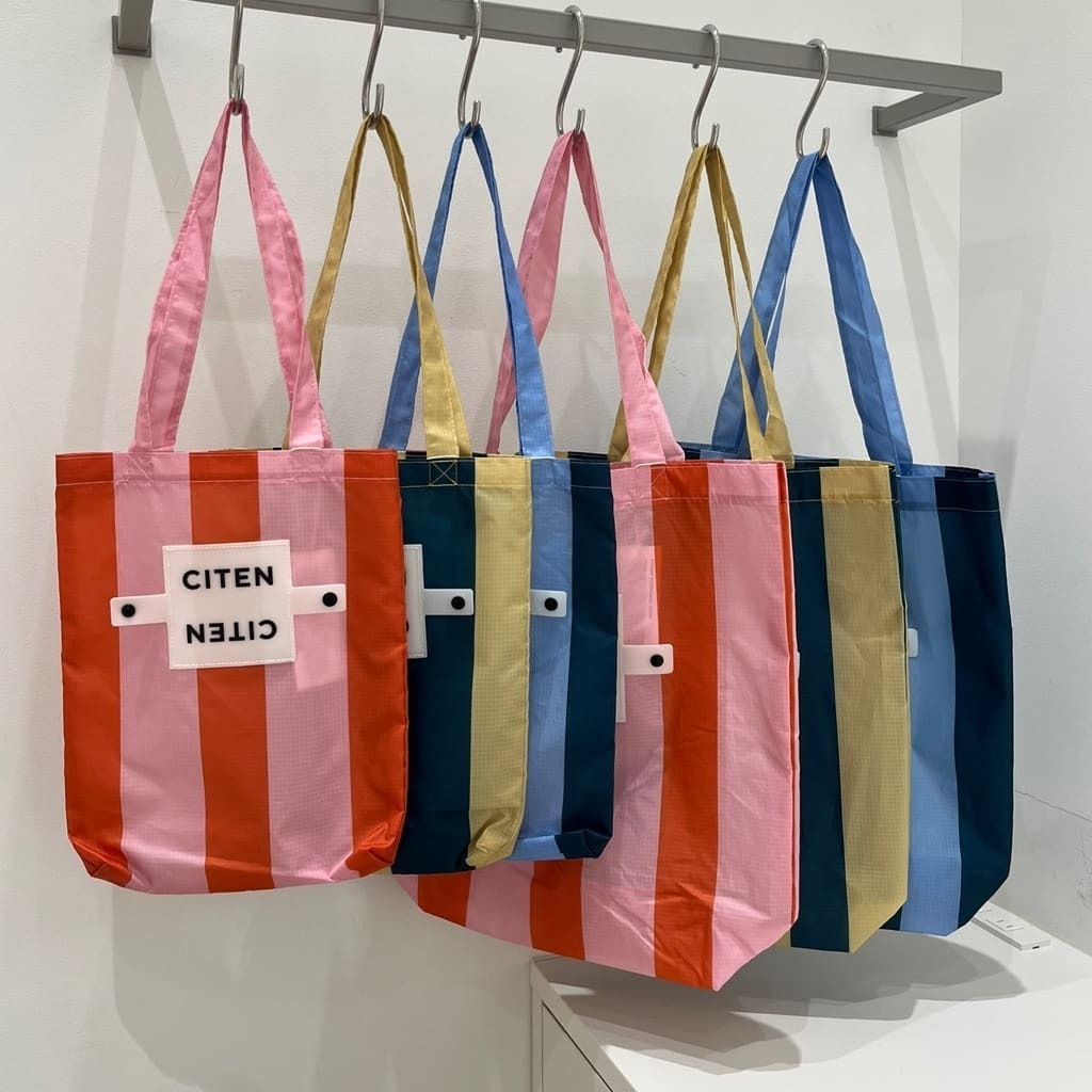 預購┃日本 CITEN 粗條紋 西瓜條紋 可收納 托特包 手提袋 環保袋 購物袋