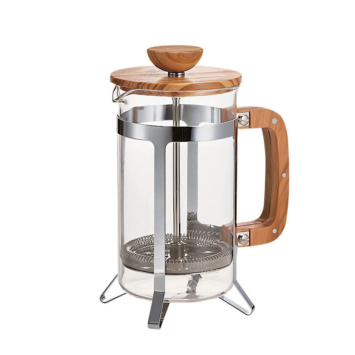 日本HARIO 600ml (4杯裝) 橄欖木壓濾式咖啡壼 -CPSW-4-OV