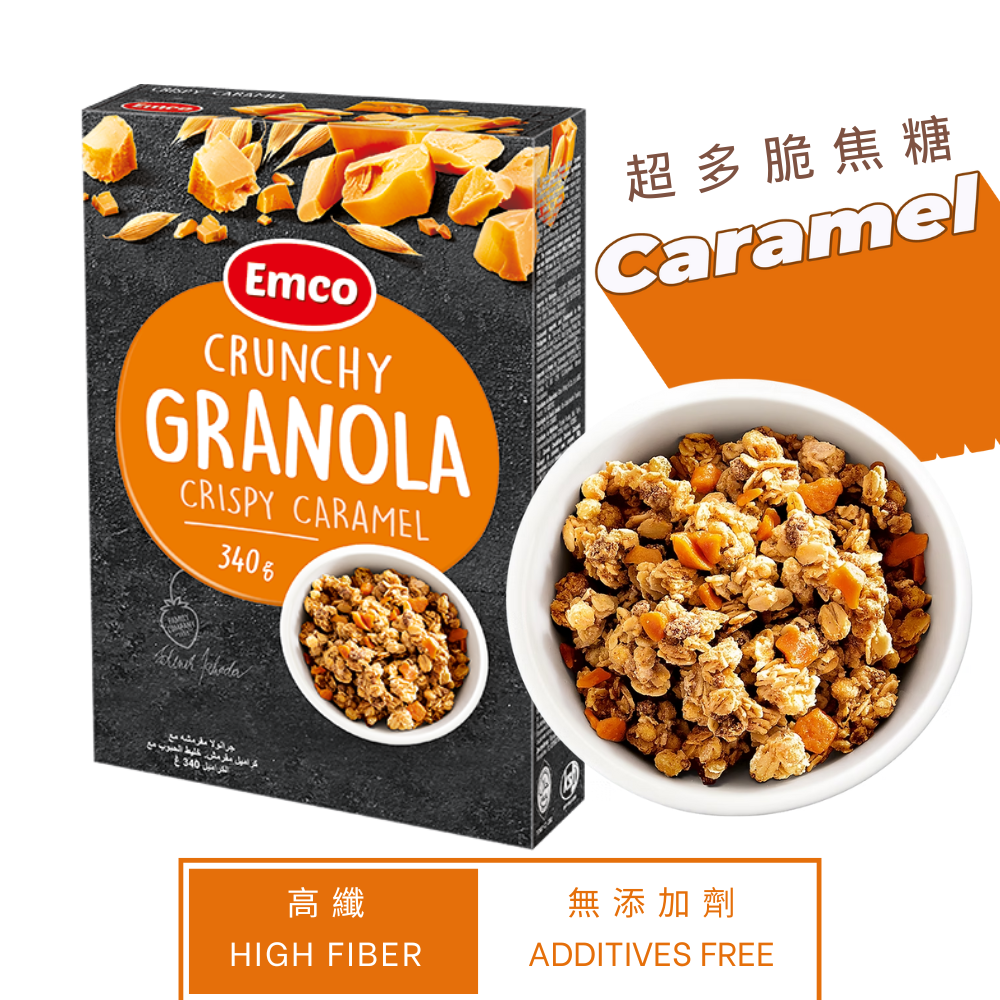 Emco 穀物早餐脆片 - 焦糖脆脆 (340g) (57541)