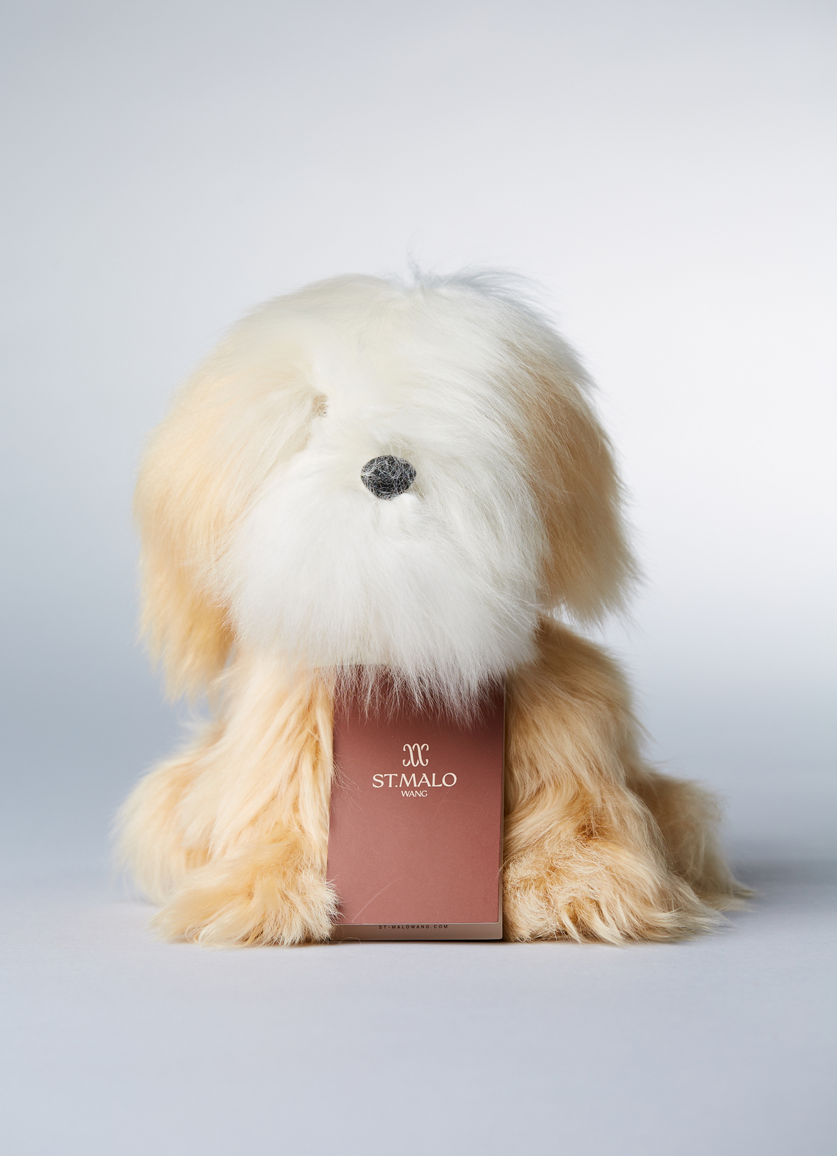 ST.MALO 秘魯天然SURI羊駝毛娃娃西施23CM-2694ST-白駝