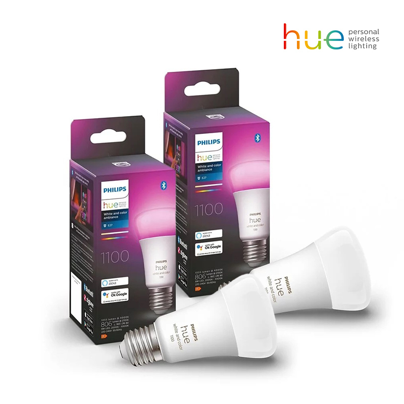 【Bundle Offer】2 Units of Hue E27 White & Color Ambiance Single Bulb 11W