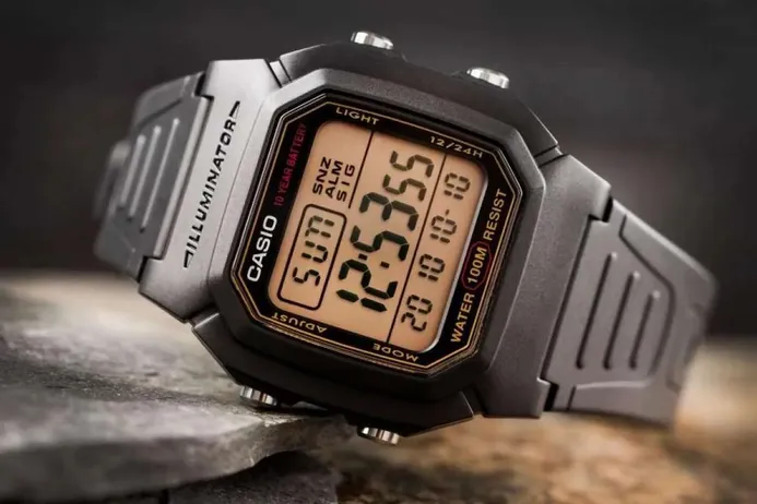 萬年鐘錶 - CASIO  卡西歐  經典方型電子錶  W-800HG-9A 錶徑 : 36.8mm