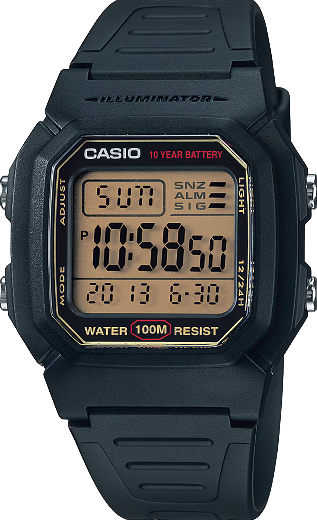 萬年鐘錶 - CASIO  卡西歐  經典方型電子錶  W-800HG-9A 錶徑 : 36.8mm
