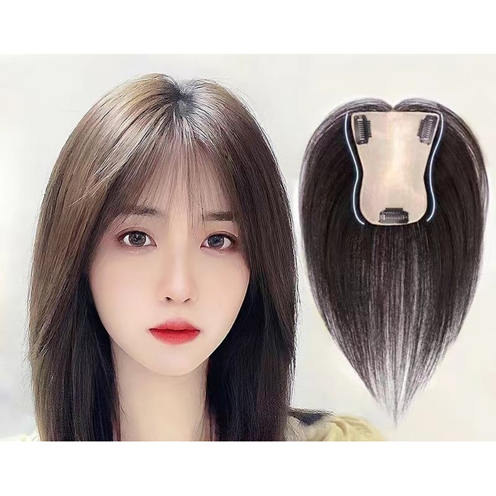 假髮片 補髮片 假髮 髮片 真人假髮 仿真頭皮髮片 透氣假髮 瀏海假髮 增髮量髮片 高顱頂髮片 女生假髮 配飾 282