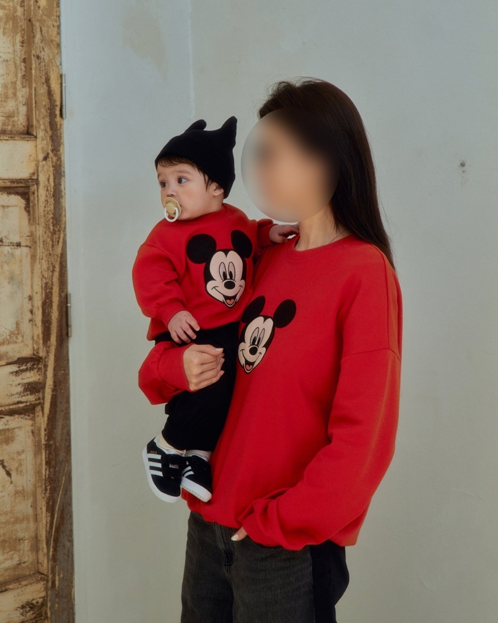 韓國🇰🇷OOTTBEBE 紅色米奇親子上衣(XS-XL/Freesize)