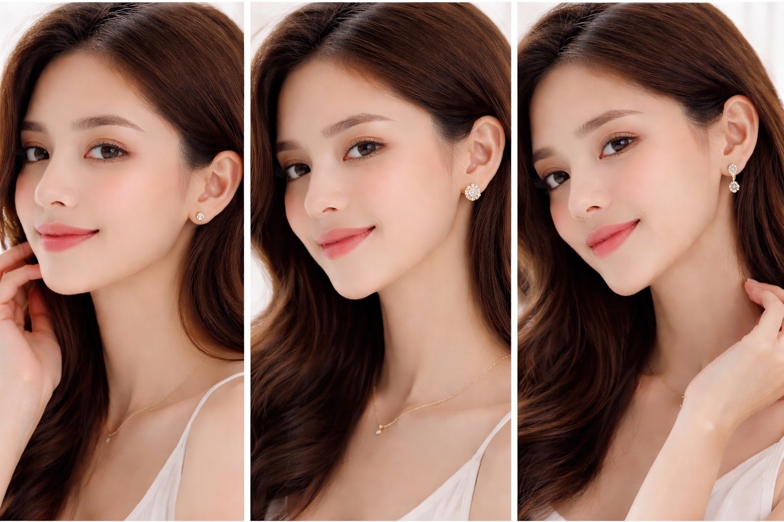 OBS276  J.Crew Crystal Stud Earrings 三對裝水晶耳釘（女裝）