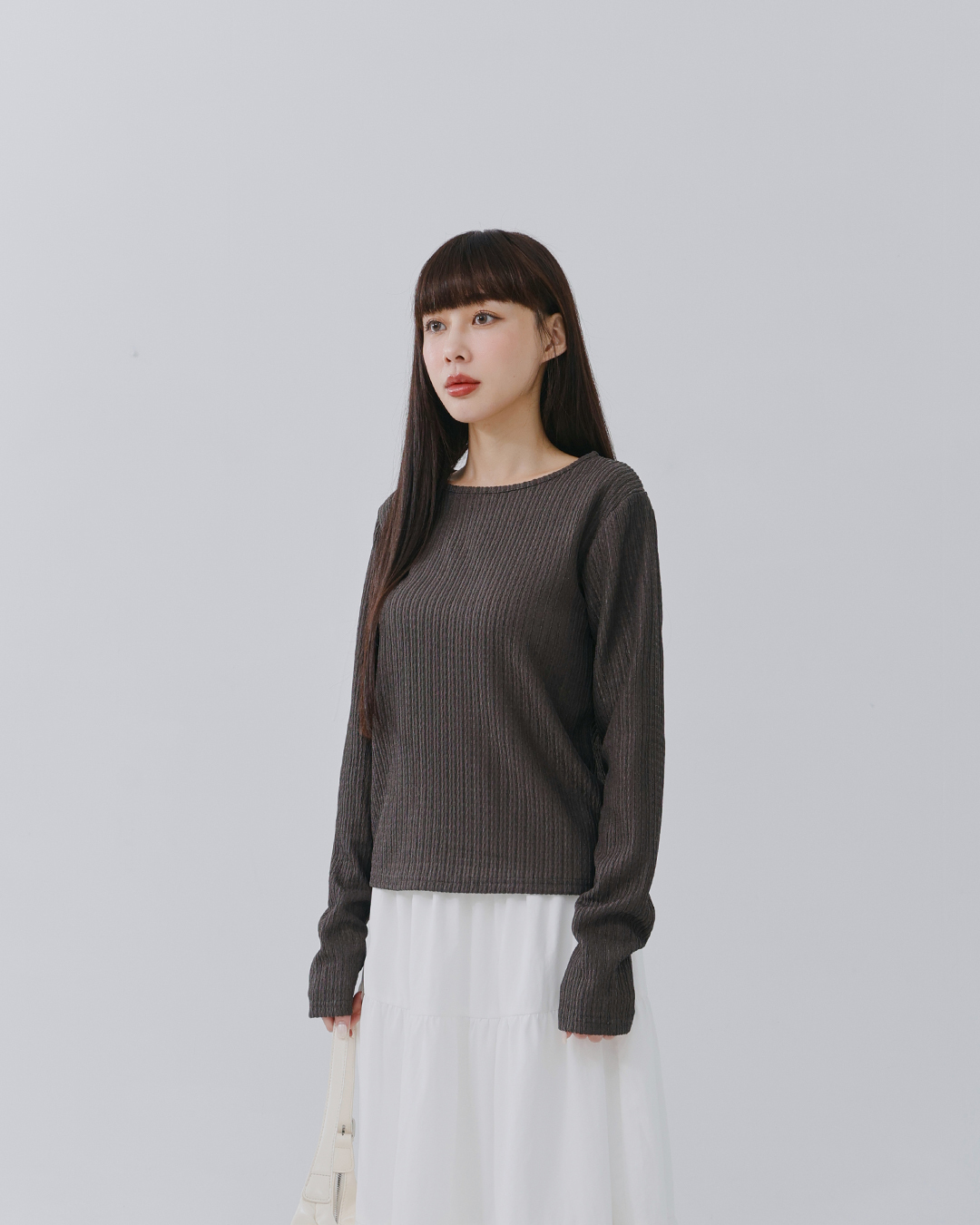 Back-tie 3D hollowed-out textured top, available in two colors.【01099119】in stock+pre-order
