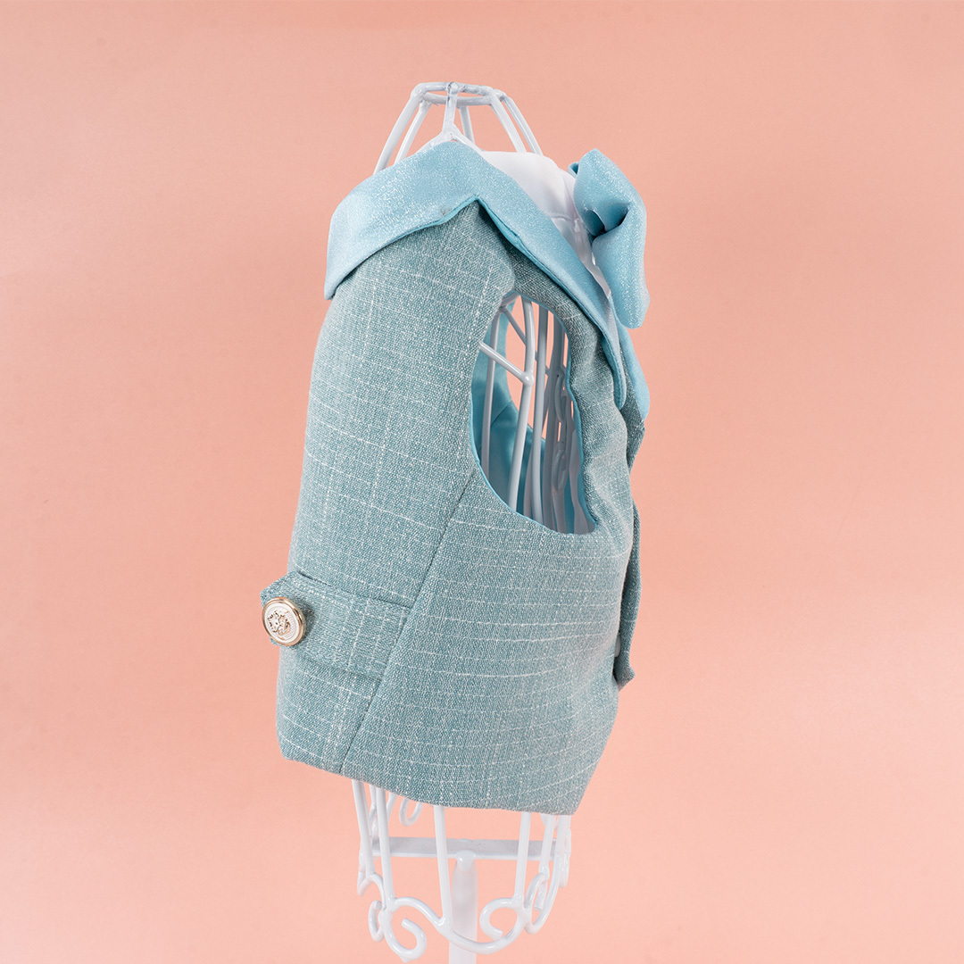 Turquoise Blue Shimmer Tulle Waistcoat