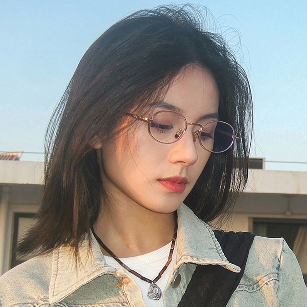 眼鏡框 玫瑰金眼鏡 素顏眼鏡 鏡框 細框眼鏡 穿搭配件 橢圓框眼鏡 女生眼鏡 眼鏡架 眼鏡 純鈦眼鏡 小框眼鏡 303