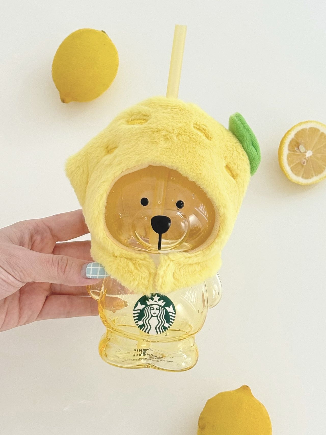 代購-Starbucks星巴克 小熊玻璃吸管杯 透明色