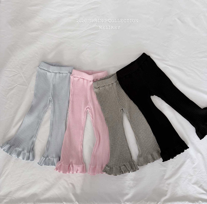 正韓春Melikey 四色花邊喇叭褲