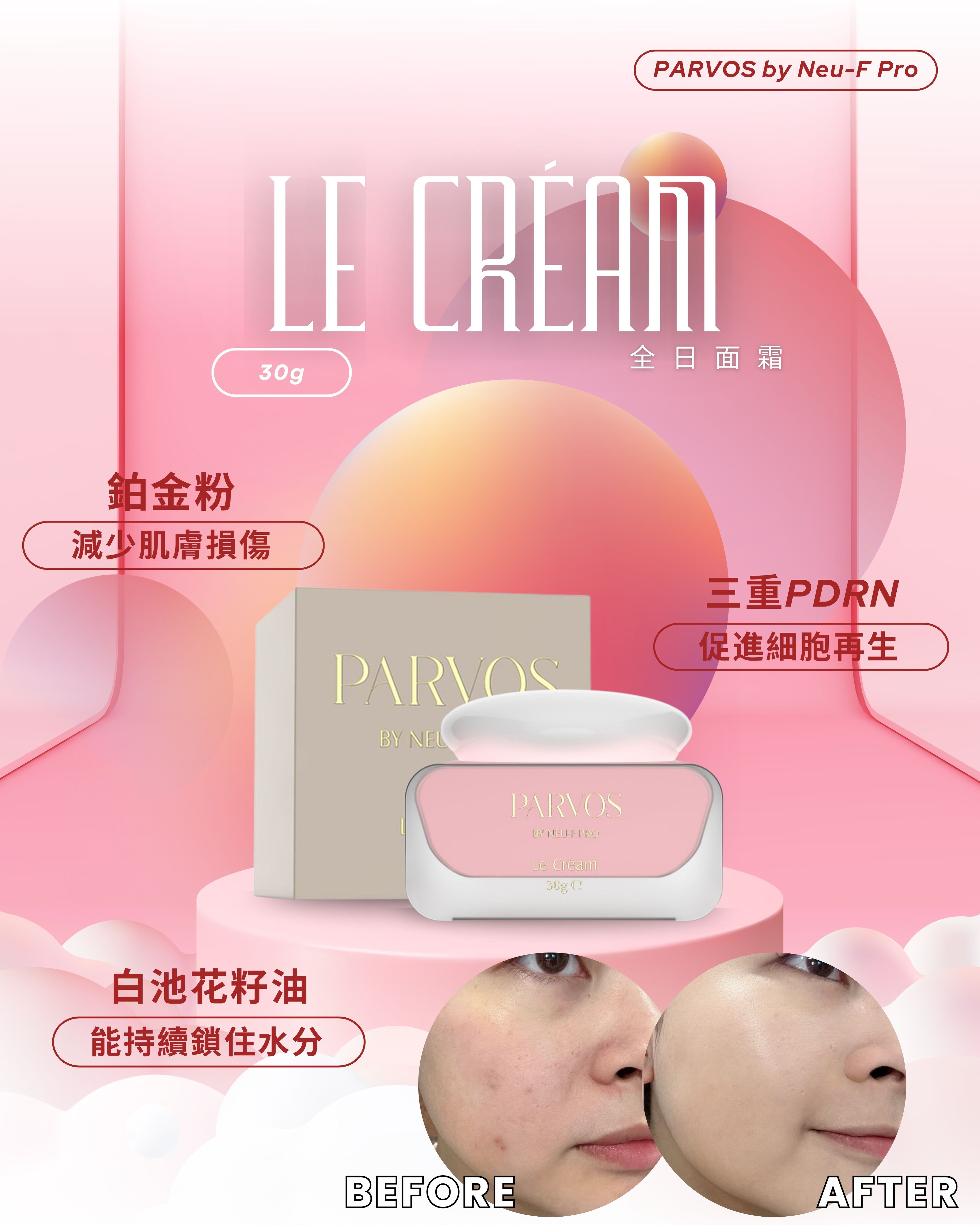 PARVOS by Neu-F Pro Le Créam 全日面霜：3重PDRN(三文魚＋植物+重組)
