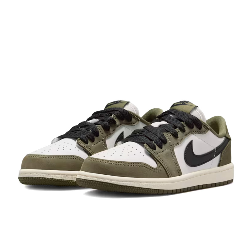 Nike Air Jordan 1 Retro Low OG 橄欖綠麂皮 PS 透氣 耐穿 休閒鞋 運動鞋 中童鞋 HQ6996-200